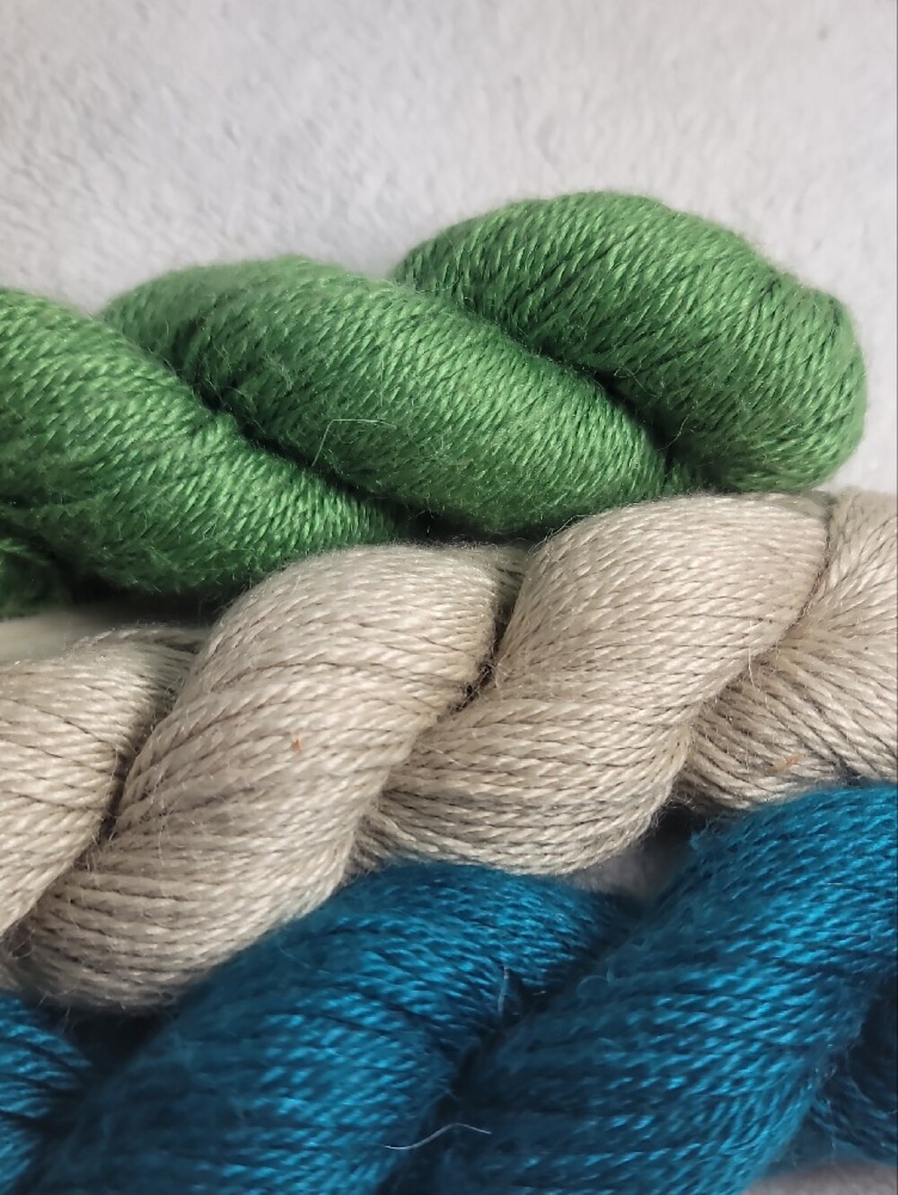 Blue Sky Fibers 3-Skein Yarn Set — Green, Natural, Teal - NWT - Picture 5 of 9